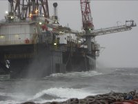 Drilling vessel in storm